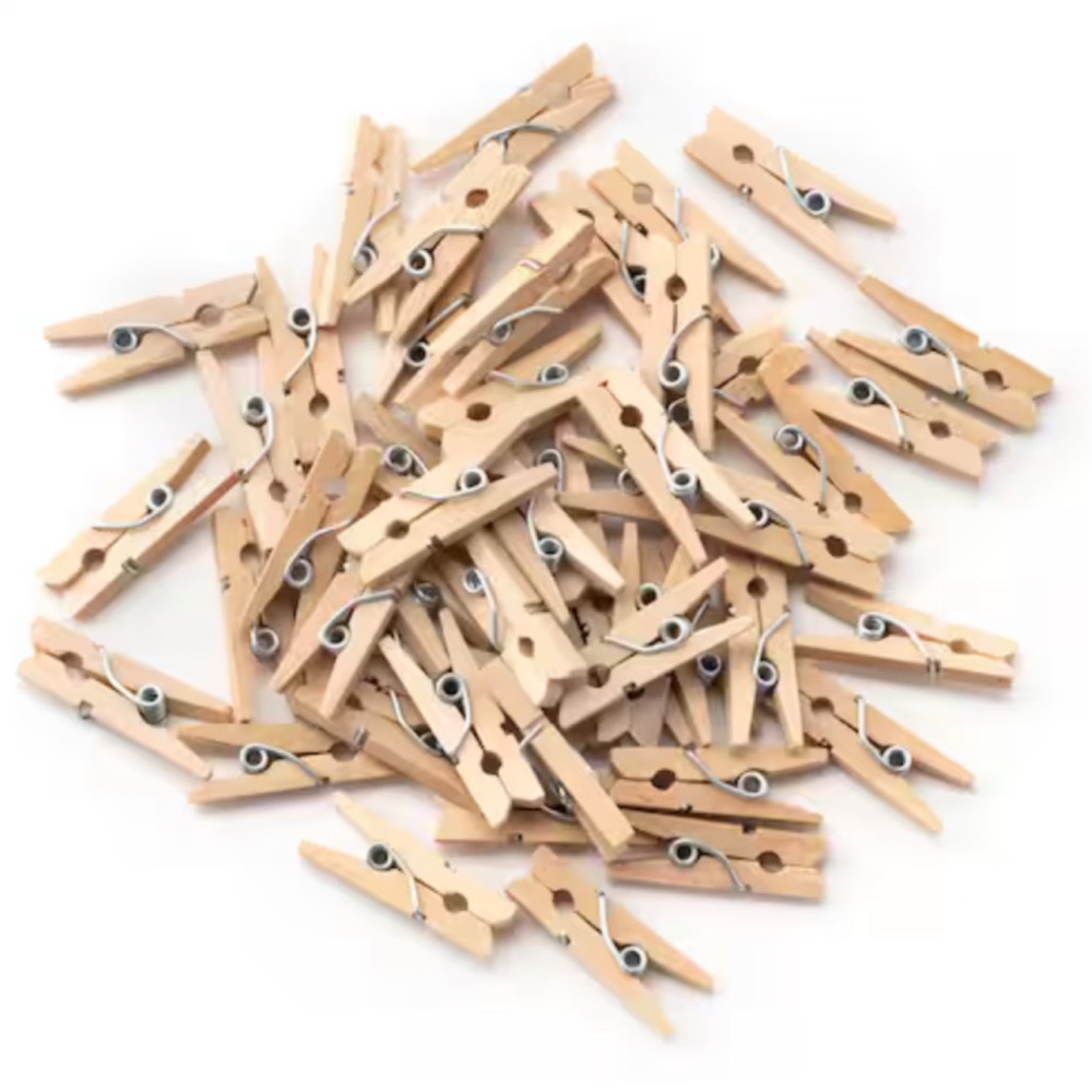 46‎ Mini Tiny Natural Wood Spring Clothespins 1 inch Crafts Photos Crafts
